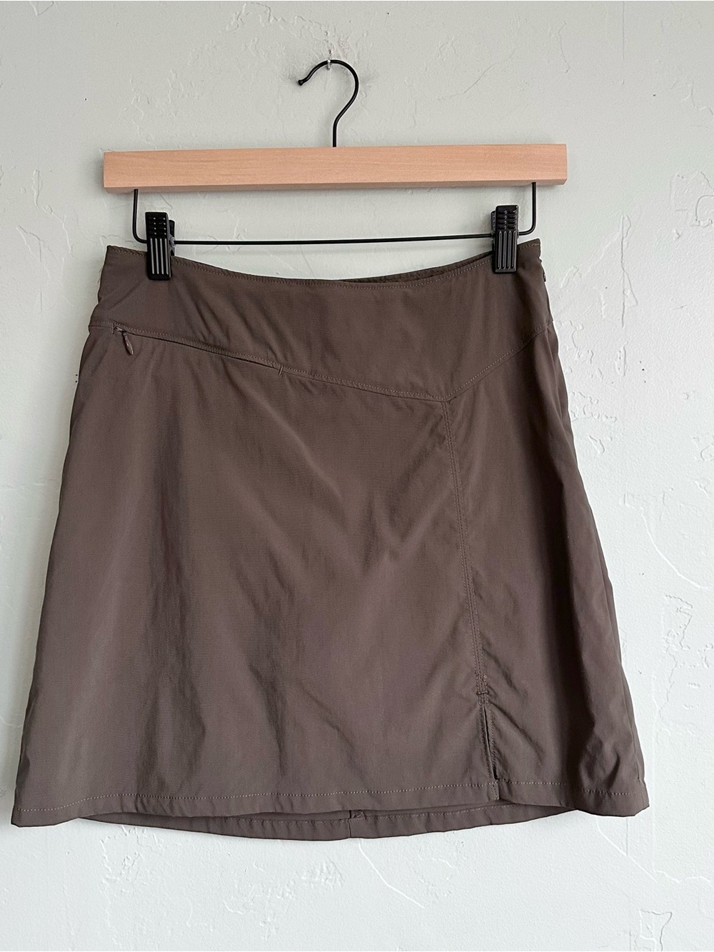 Patagonia Vintage Y2K Brown Olive‎ A-Line Hideaway Skort 2 EUC Hiking Gorpcore